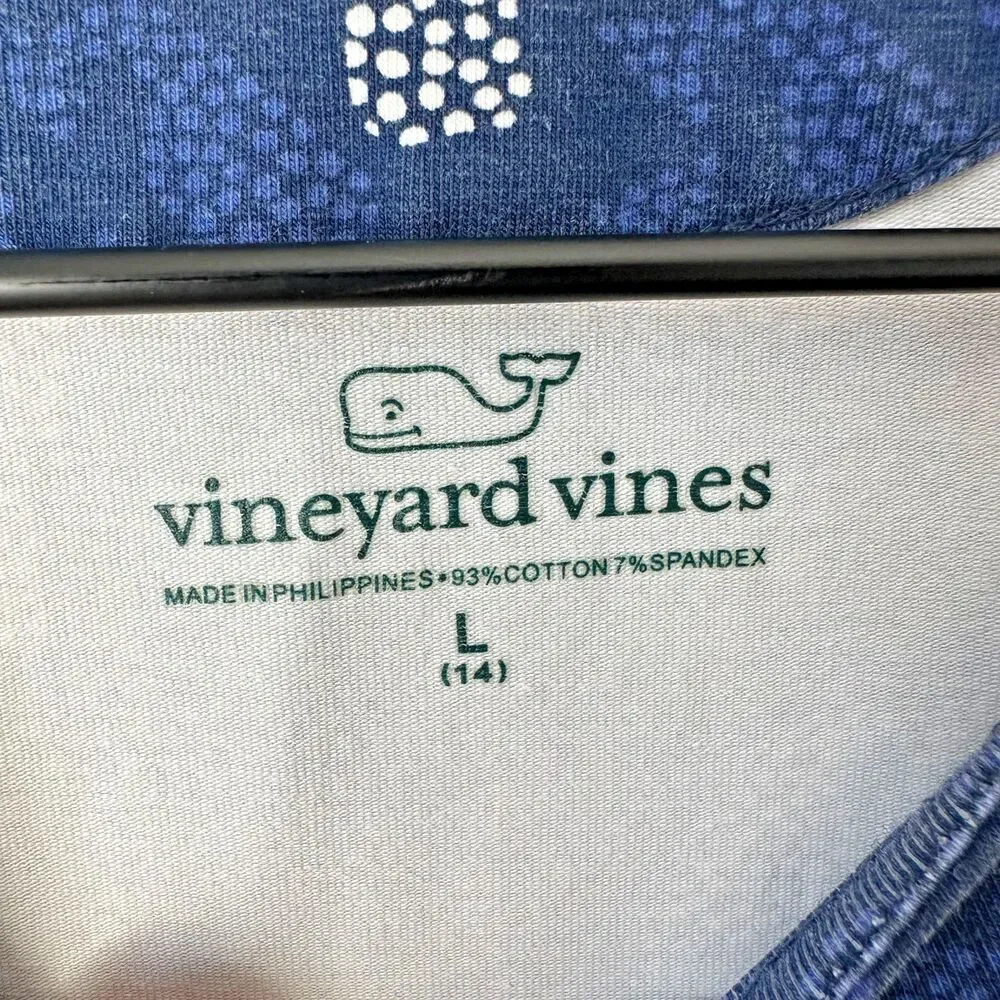 Vineyard Vines 3/4 Sleeve Whale Dress Girls Large 14